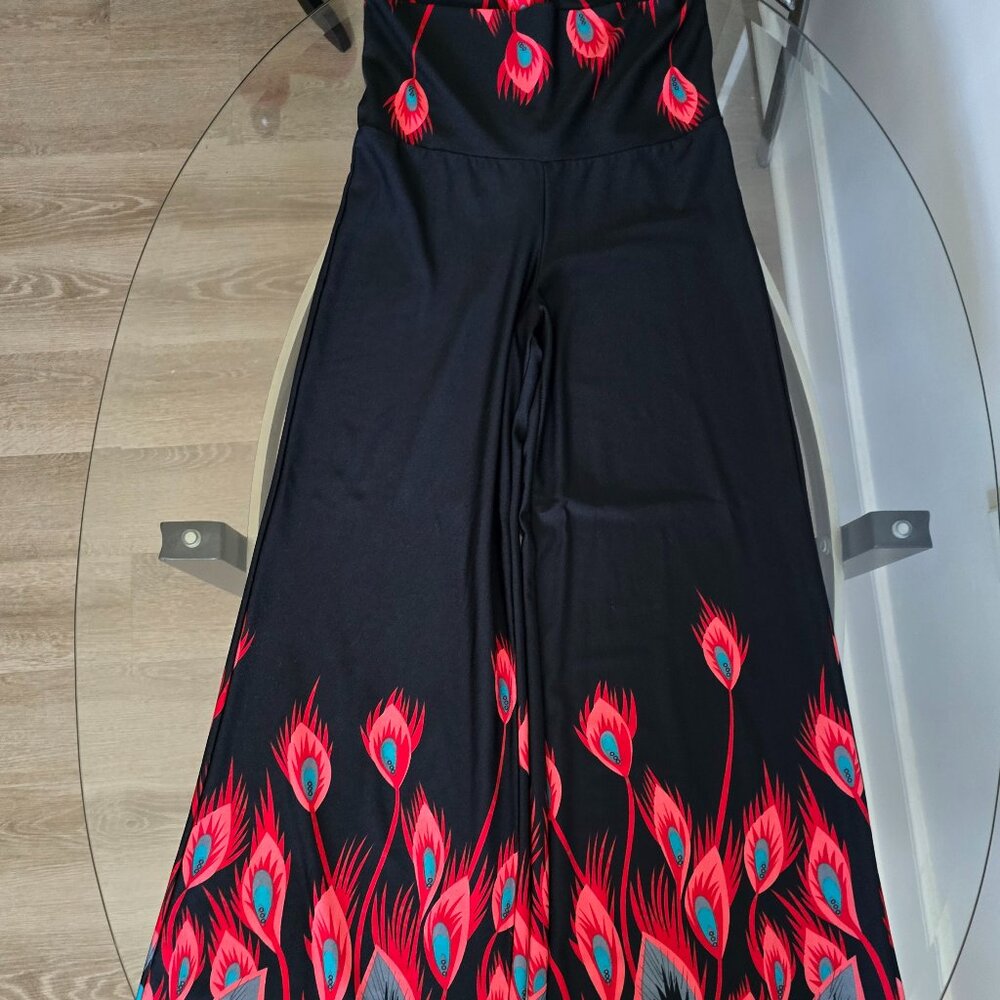 White Mark Peacock Fire Palazzo Pants